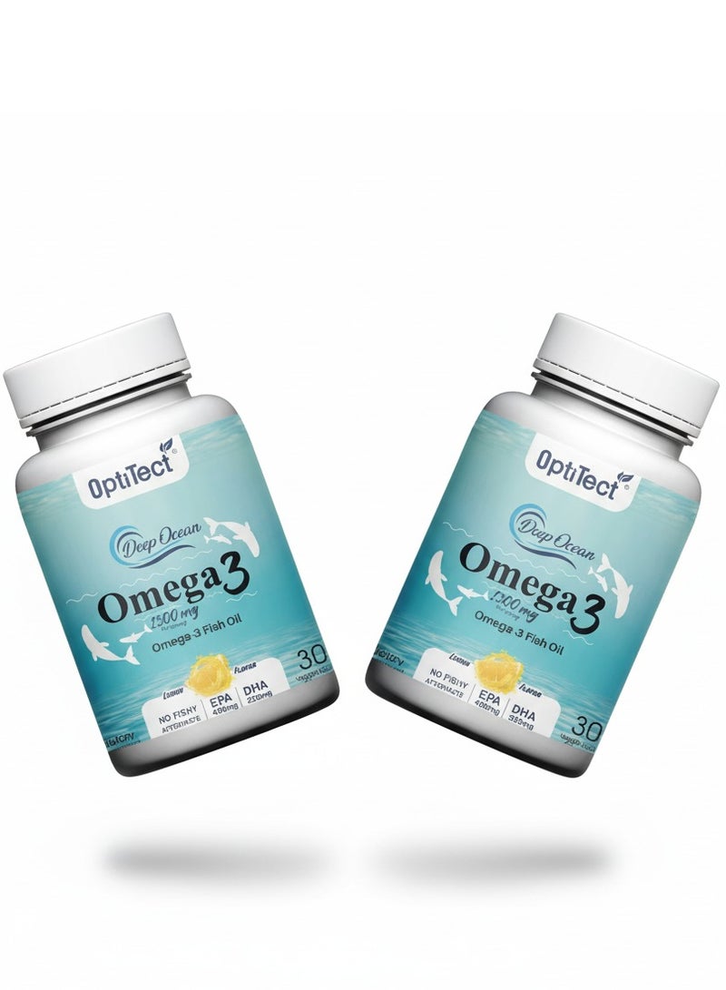 OptiTect Omega 3 1300 mg 30 Vegan Liquid Capsules Pack of 2 - Image 1