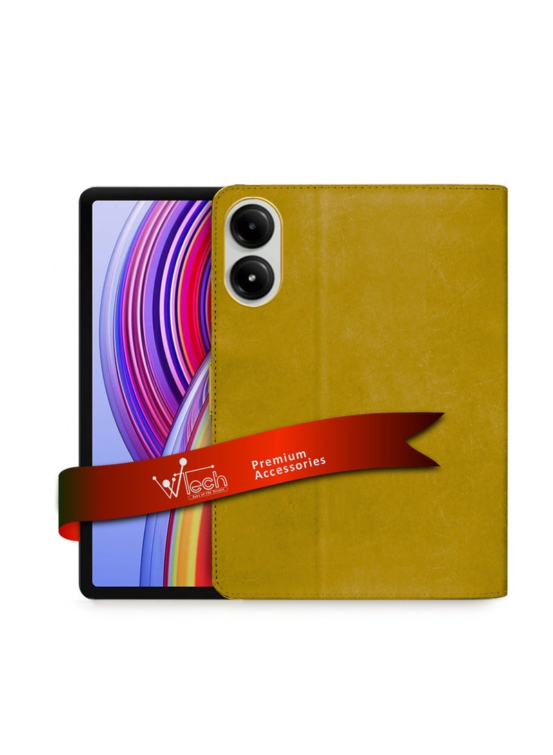 دبليو تيك جراب Xiaomi Redmi Pad Pro 2024 / Xiaomi Poco Pad 2024 مقاس 12.1 بوصة من جلد البولي يوريثان بإغلاق مغناطيسي - بني فاتح - Image 1