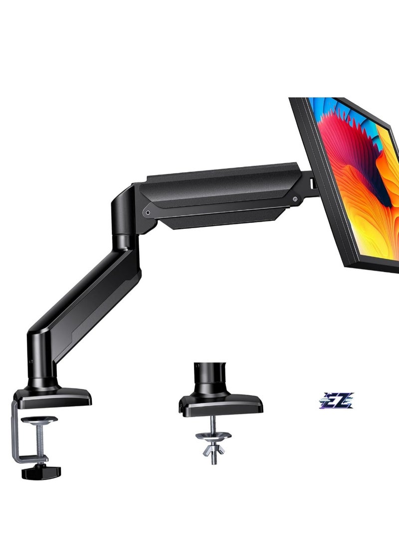 ELTRAZONE Single Monitor Arm for 13-32 inch Screens, Adjustable Gas Spring Monitor Mount Holds up to 22 lbs, Computer Monitor Stand with VESA Mount, C-Clamp & Grommet Base, Max VESA 100x100mm - Image 1