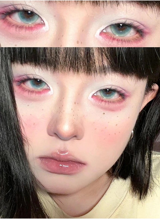 Mill Creek Mill Creek color contact lenses 14.5MM hydrogel lenses can be used for 12 months 1 pair of 2 green glasses  - Image 3
