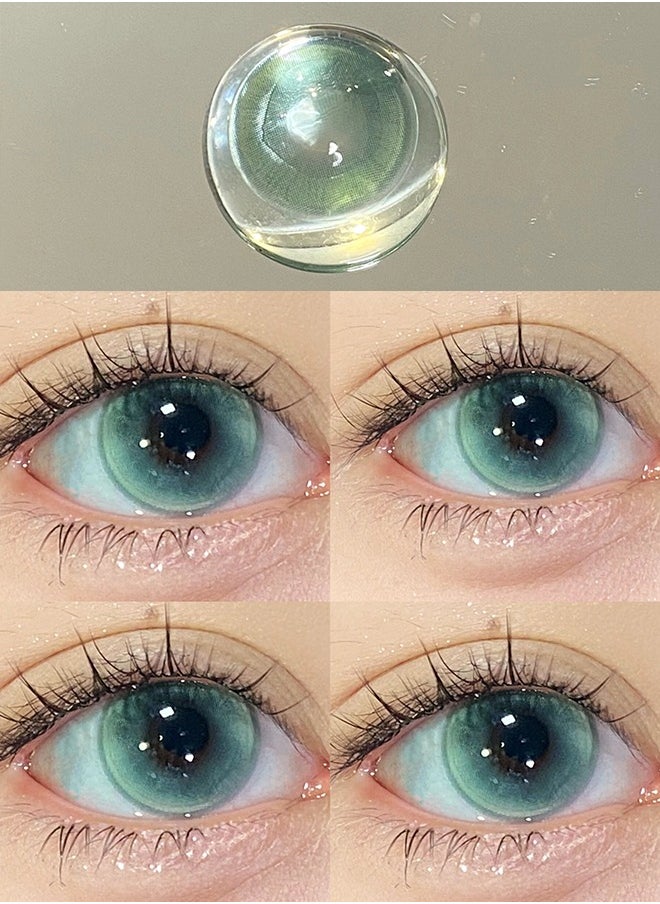 Mill Creek Mill Creek color contact lenses 14.5MM hydrogel lenses can be used for 12 months 1 pair of 2 green glasses  - Image 2