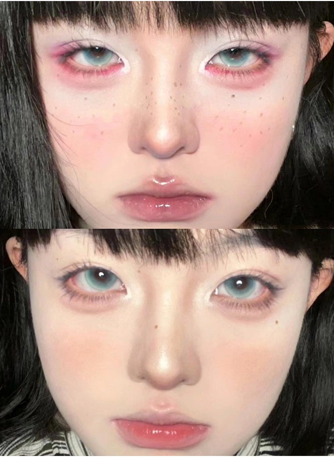 Mill Creek Mill Creek color contact lenses 14.5MM hydrogel lenses can be used for 12 months 1 pair of 2 green glasses  - Image 4