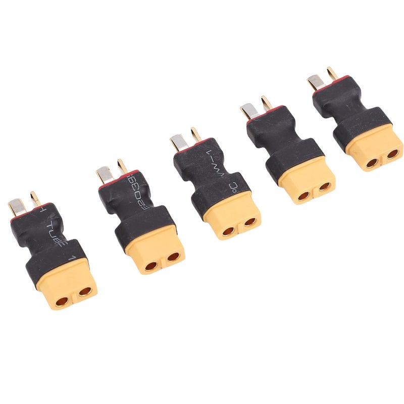 XT60 To T Plug Connector 5-Pack Sturdy PC Material Secure Stable Connection - Compact Design Adapter for RC Battery ESC Charger Setups - Image 4
