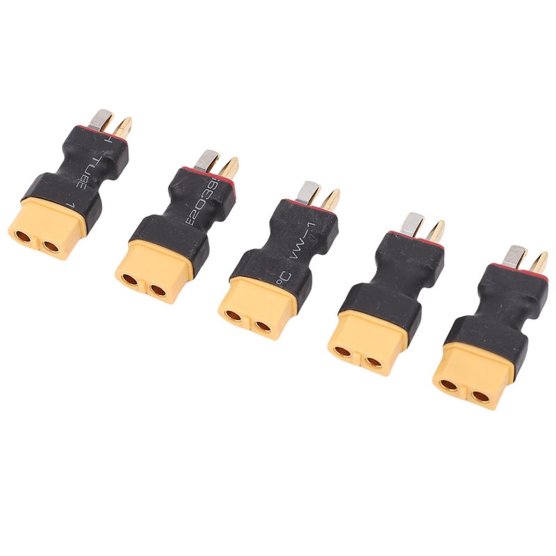 XT60 To T Plug Connector 5-Pack Sturdy PC Material Secure Stable Connection - Compact Design Adapter for RC Battery ESC Charger Setups - Image 2