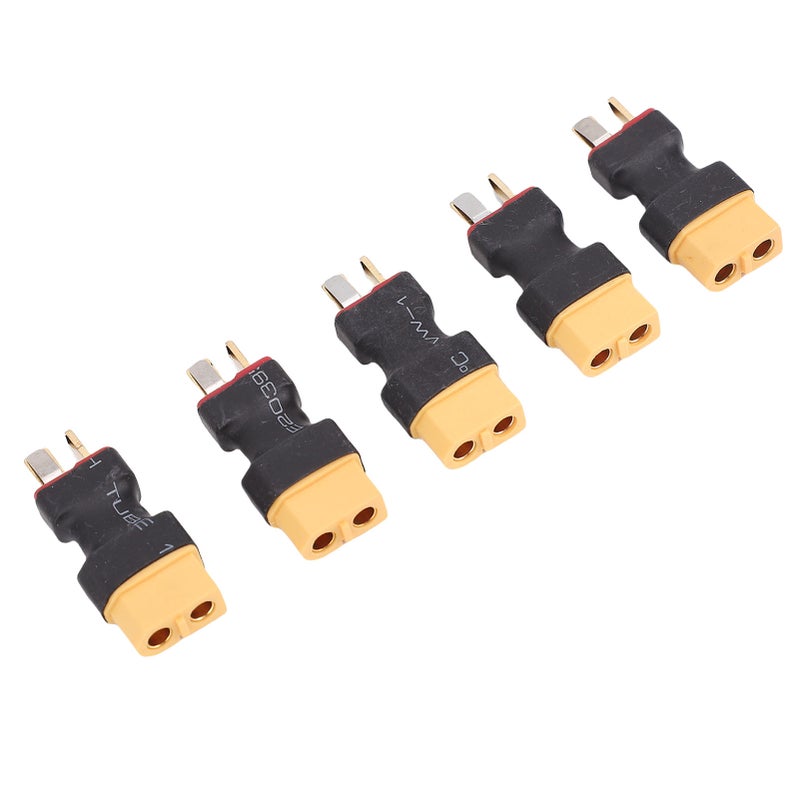 XT60 To T Plug Connector 5-Pack Sturdy PC Material Secure Stable Connection - Compact Design Adapter for RC Battery ESC Charger Setups - Image 5