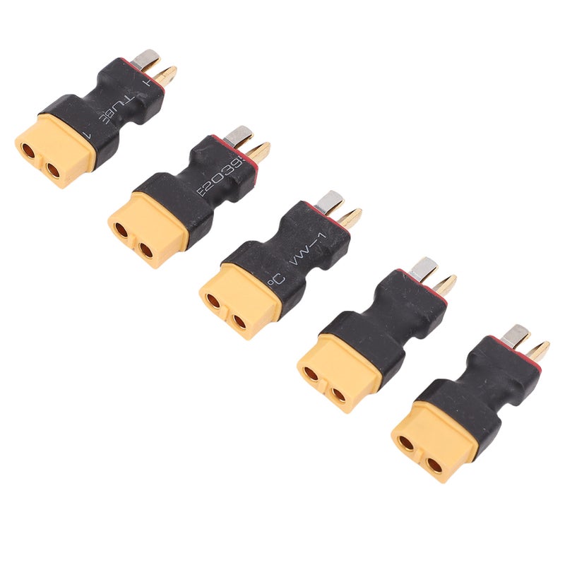XT60 To T Plug Connector 5-Pack Sturdy PC Material Secure Stable Connection - Compact Design Adapter for RC Battery ESC Charger Setups - Image 3