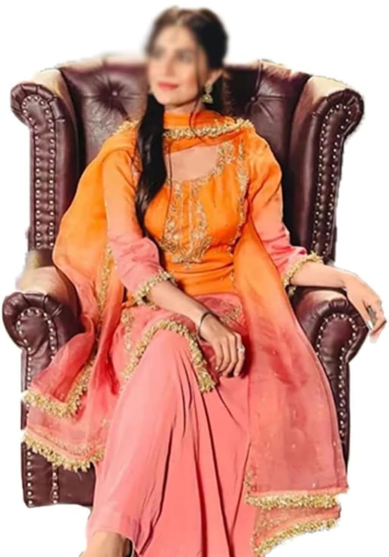 LACESNMORE Golden Fringes Kiran lace Dupatta jhalar Crush Frill Trim for dupattas, (9meter Pack) Bridal Lehenga, Fancy Border Lace, khichdi jhalar Border Lace (Golden palmet) - Image 5