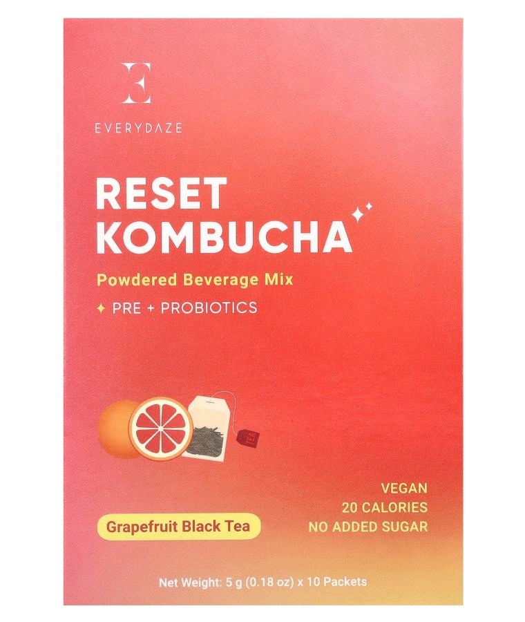 Reset Kombucha Powdered Beverage Mix Grapefruit Black Tea 10 Packets 0.18 oz (5 g) Each