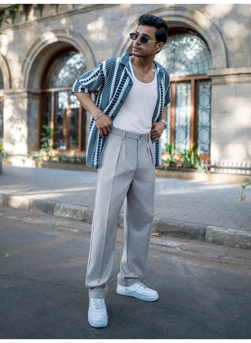 Maniac Maniac Solid SkyBlue Woven Fabric Korean Fit Trouser