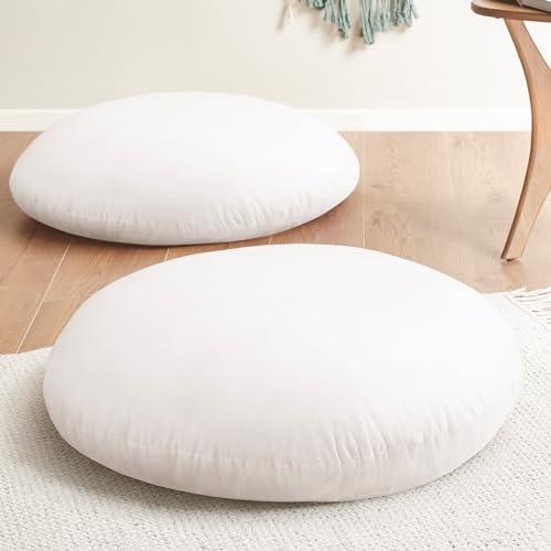 Codi Round Floor Pillow Insert 2 Sets, Large Thick Meditation Cushion, Circular Seating Cushions and Pouf Inserts, 32 Inch, Memory Foam Added, Advanced - Image 1