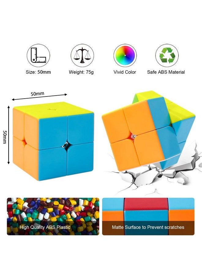 Speed Cube: Roxenda Profession 2X2X2 Speed Cube Fast Smooth Turning Solid Durable & Stickerless Frosted Best 3D Puzzle Magic Toy Turns Quicker Than Original