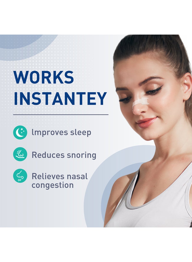 Breathe Right Anti-snoring Breathing Nasal Strip Starter Kit (88 Count) - Boost Oxygen , Reduce Snoring, Improve Sleep Quality - Sweat Resistant, Skin Safe Nasal Strips, Drug-Free Snoring Solution  Nasal Congestion Relief Caused by Colds  Allergies (Clear) - Image 2