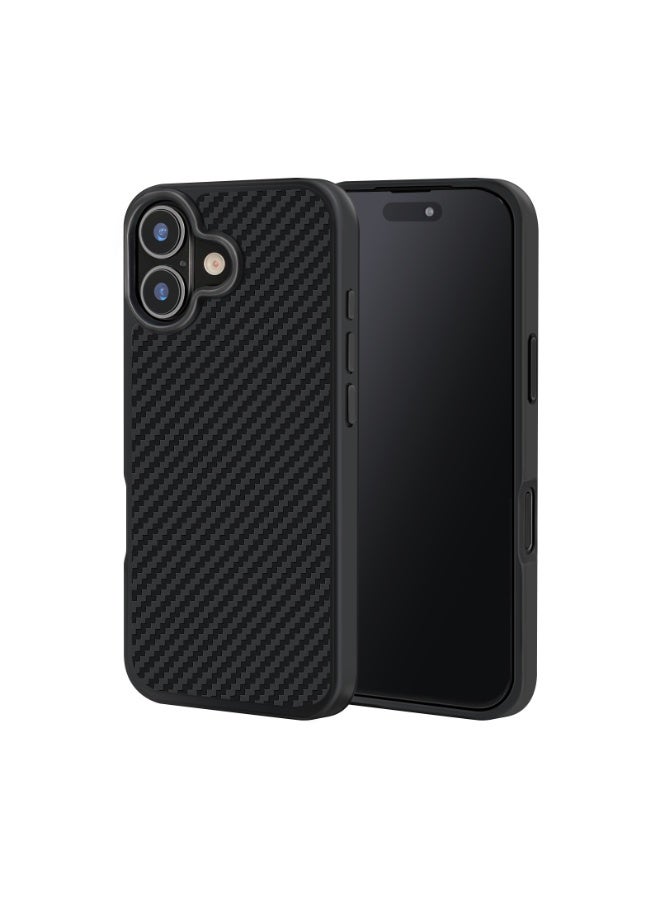 100% Real Carbon Fiber Slim Dry Magnetic Phone Case for iPhone 17 (Black)Twill - Image 3