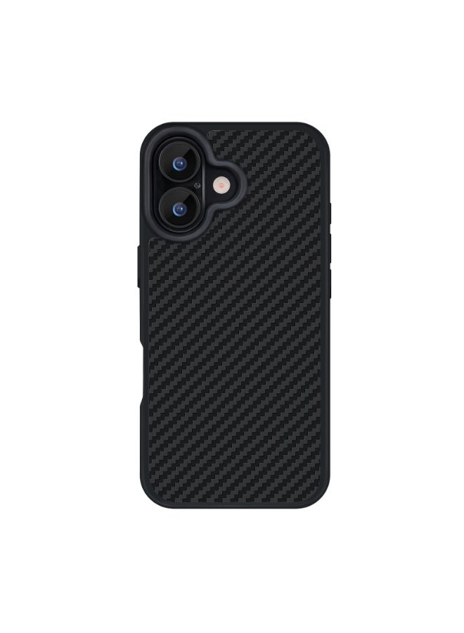 100% Real Carbon Fiber Slim Dry Magnetic Phone Case for iPhone 17 (Black)Twill - Image 2