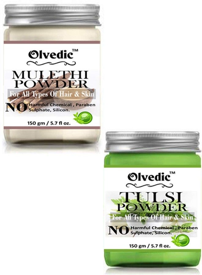 Olvedic 100% Pure Organic Tulsi Powder & Mulethi Powder For Skin Care & hair care-Pack of 2 (150 gm Each) - Image 2