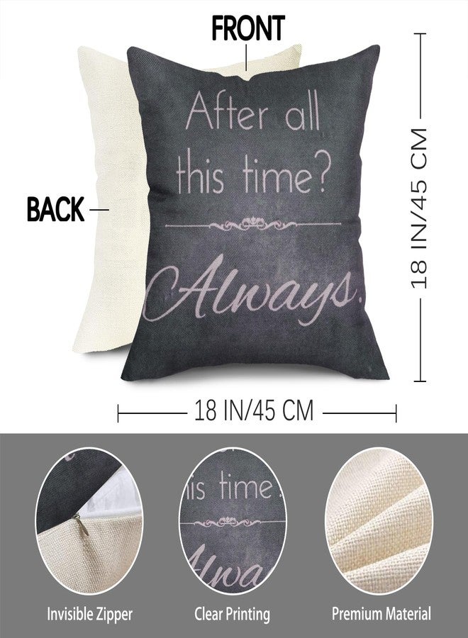 Fjfz Retro Vintage After All This Time Always Motivational Sign Inspirational Quote Cotton Linen Home Decorative Throw Pillow Case Cushion Cover for Sofa Couch, Gray Brown, 18" x 18" - Image 2