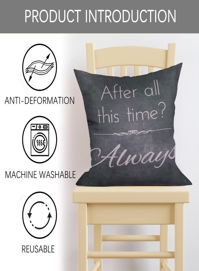 Fjfz Retro Vintage After All This Time Always Motivational Sign Inspirational Quote Cotton Linen Home Decorative Throw Pillow Case Cushion Cover for Sofa Couch, Gray Brown, 18" x 18" - Image 3