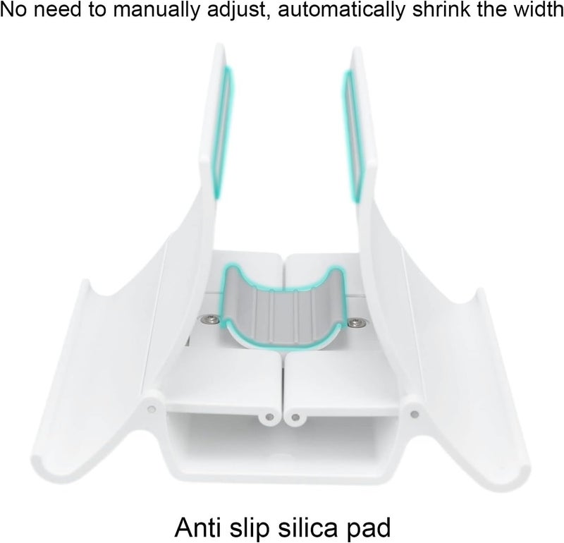 ABS Laptop Stand, Notebook Computer Stand with Automatic Adjustment, Multifunctional Phone Tablet Holder for Office Home Use, Lightweight Portable and Stable with Anti Slip Silicon (White) - Image 3