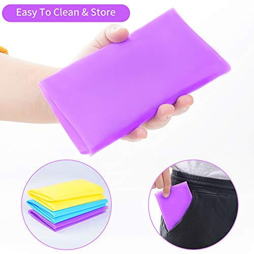 TDHDIKE 3 Pack Silicone mat Large Silicone Sheets for Crafts, Liquid, Resin Jewelry Casting Molds Mat, Silicone Placemat 15.7” x 11.8” (Blue& Purple & Yellow) - Image 4
