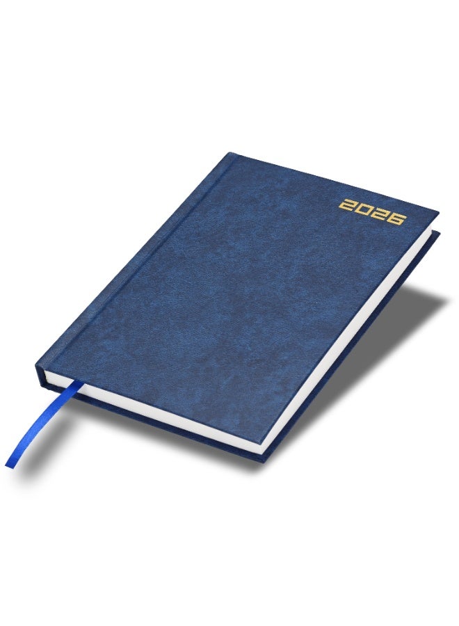 FIS 2026 Diary, A5 Size Diary(148x210mm), Hard Cover Vinyl Materials, English, 60gsm White Paper, Blue Color-FSDI21E26BL - Image 1