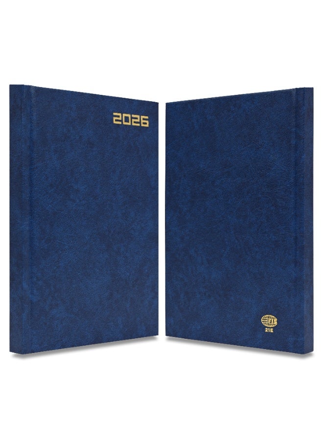 FIS 2026 Diary, A5 Size Diary(148x210mm), Hard Cover Vinyl Materials, English, 60gsm White Paper, Blue Color-FSDI21E26BL - Image 2