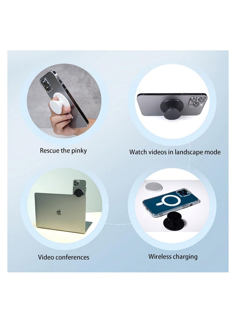 GUDOO Magnetic Phone Holder Collapsible Expandable Phone Grip Compatible with Tablets Included Adapter Ring Wireless Charging Compatible - Black - Image 4