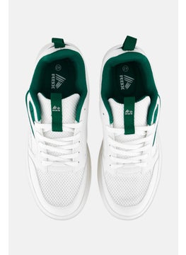 RBX Men Brand Logo Lace Up Running Shoes, White  - Image 3
