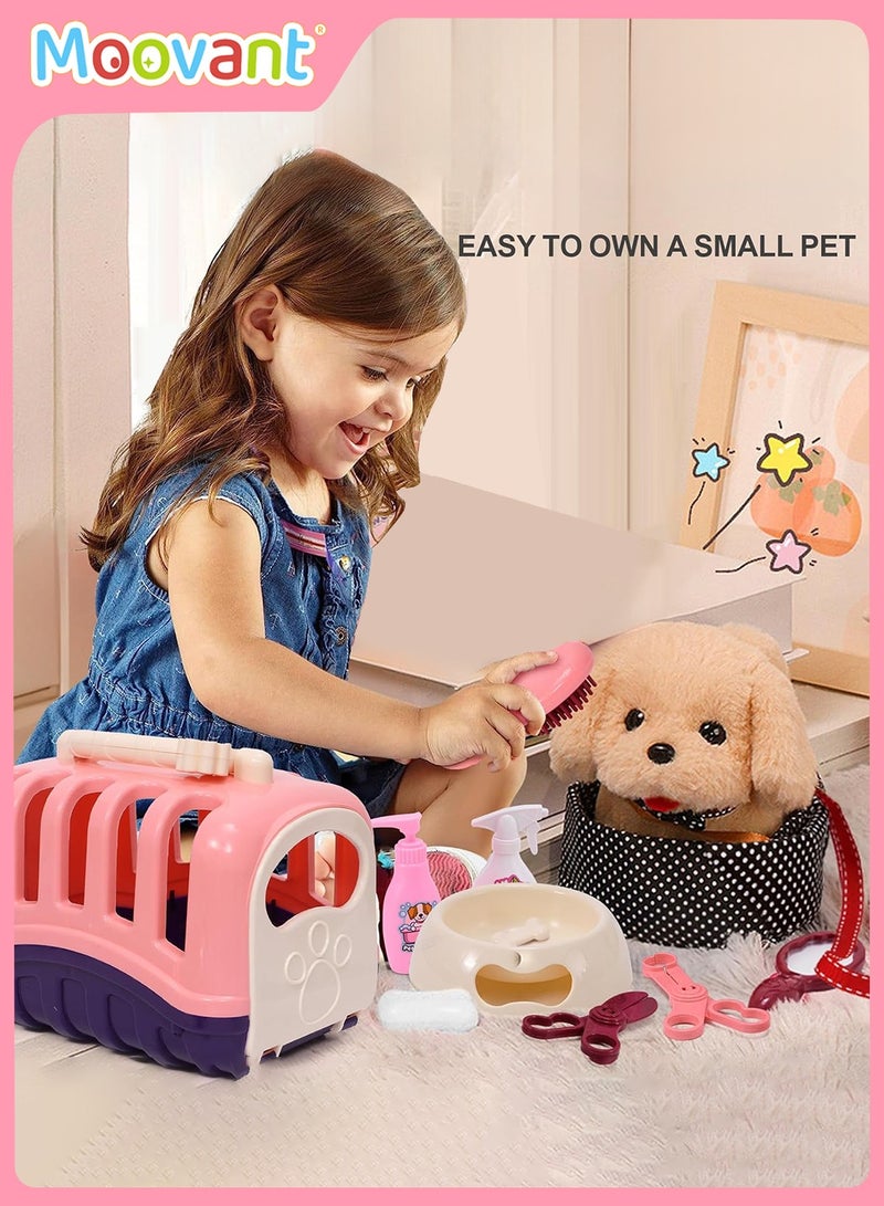 Moovant 13Pcs Dog Toys for Kids with Cage, Rechargeable Interactive Electronic Pet Golden Retriever, Walking and Talking Removable Plush Electronic Dog Toy  - Image 4
