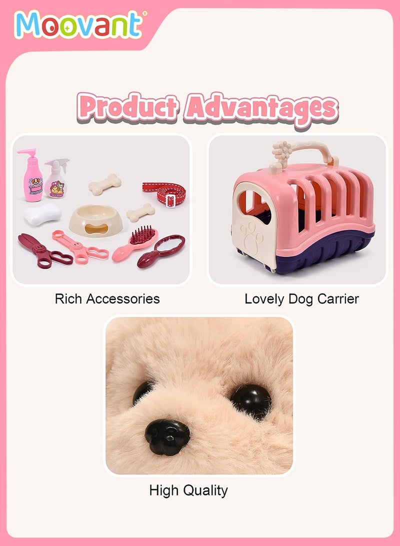 Moovant 13Pcs Dog Toys for Kids with Cage, Rechargeable Interactive Electronic Pet Golden Retriever, Walking and Talking Removable Plush Electronic Dog Toy  - Image 5