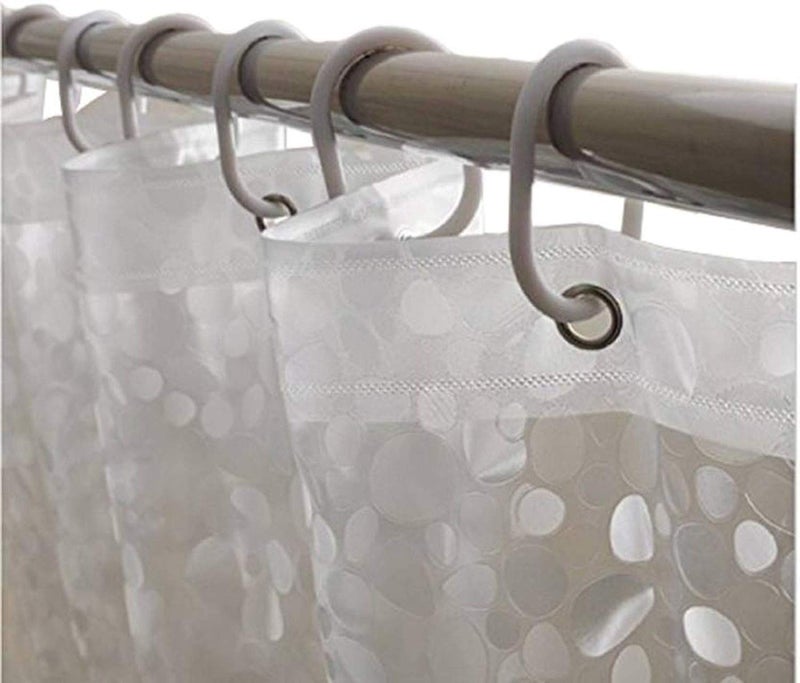 Mopak Decor ستارة مكيف هواء موباك ديكور، ستائر دش، ستائر شفافة من بلاستيك PVC بسماكة 0.15 مم، عبوة من 1 مع 8 خطافات (ستارة ألماس 6 أقدام) - Image 2