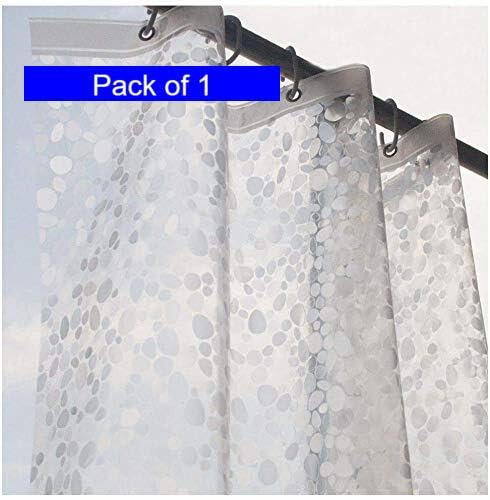 Mopak Decor ستارة مكيف هواء موباك ديكور، ستائر دش، ستائر شفافة من بلاستيك PVC بسماكة 0.15 مم، عبوة من 1 مع 8 خطافات (ستارة ألماس 6 أقدام) - Image 5