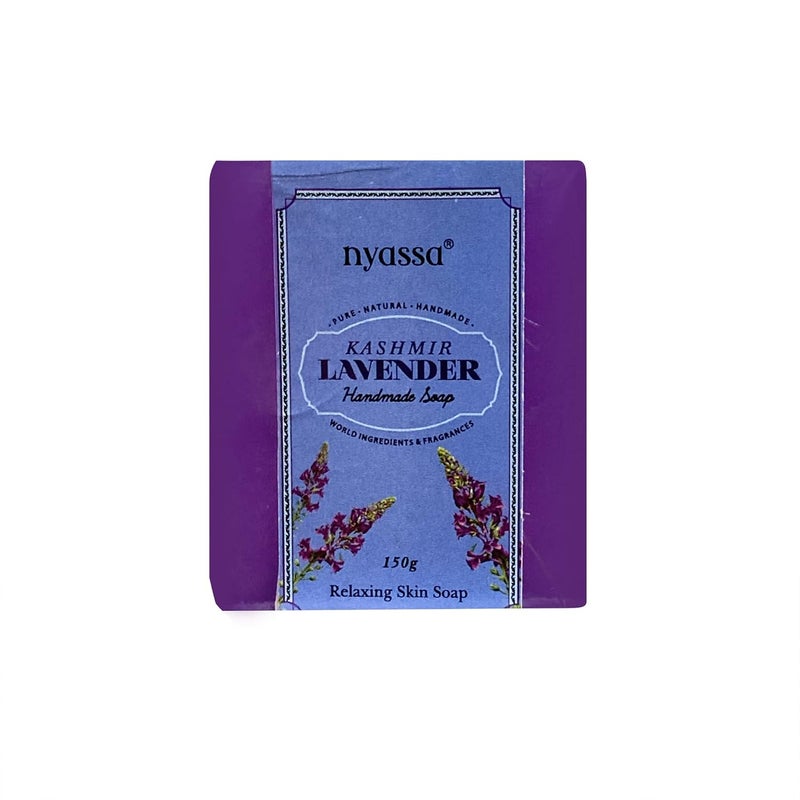 Nyassa Kashmir Lavender Luxurious Handmade Natural Bathing Soap 150grm for Men  Women Shea Butter  Lavender essential Oil For All Skin Type 150gm - Image 3
