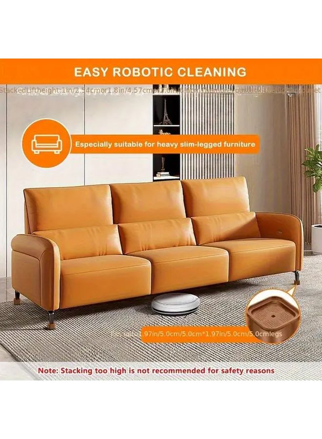 Brown Bed Risers 8pcs Adjustable Furniture Risers For Desk Sofa Bed Frame - Image 3