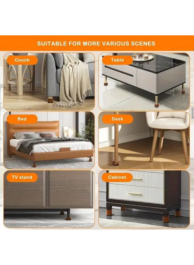 Brown Bed Risers 8pcs Adjustable Furniture Risers For Desk Sofa Bed Frame - Image 5