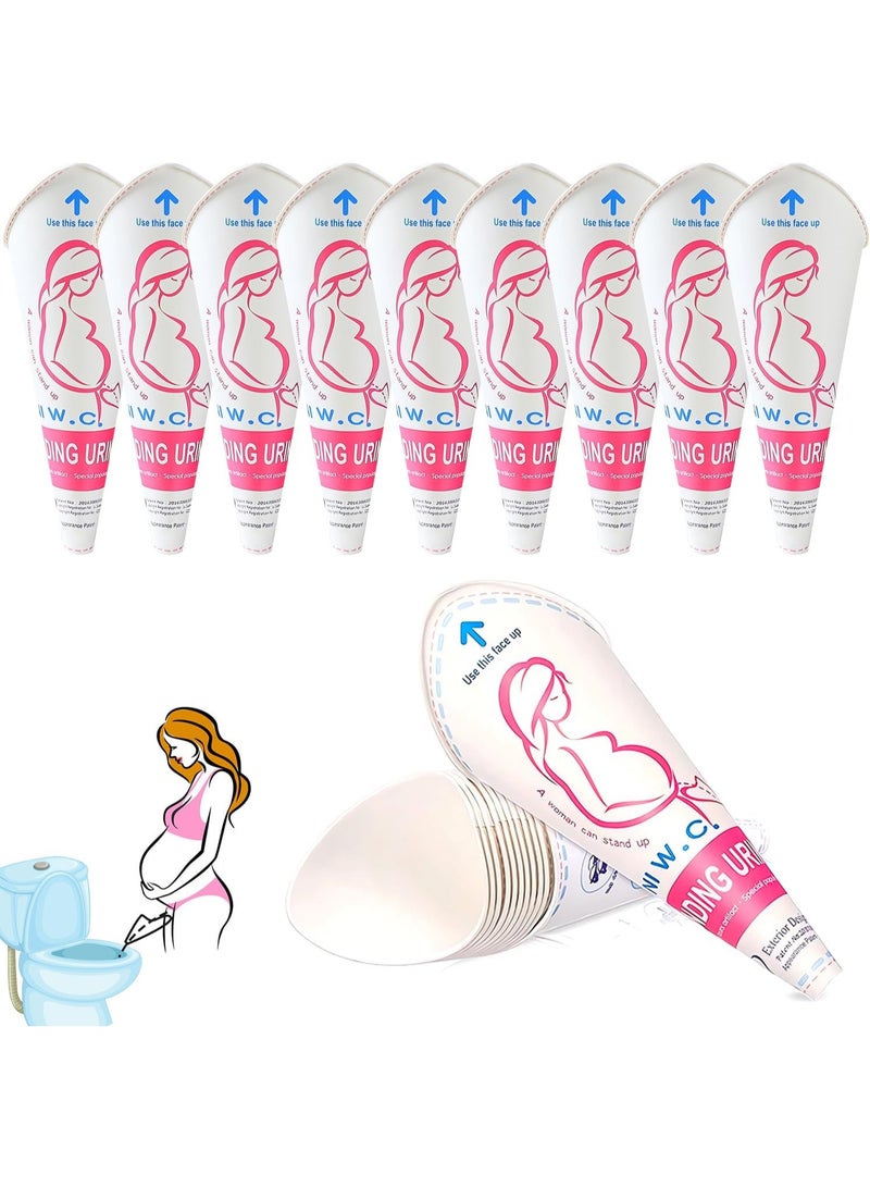 20Pcs Disposable Female Urination Device, Portable Lightweight Women Urinal Funnel Outside Standing Pee Cup Waterproof Paper Standing Urinary Funnel for Camping, Hiking, Pregnant - Image 1