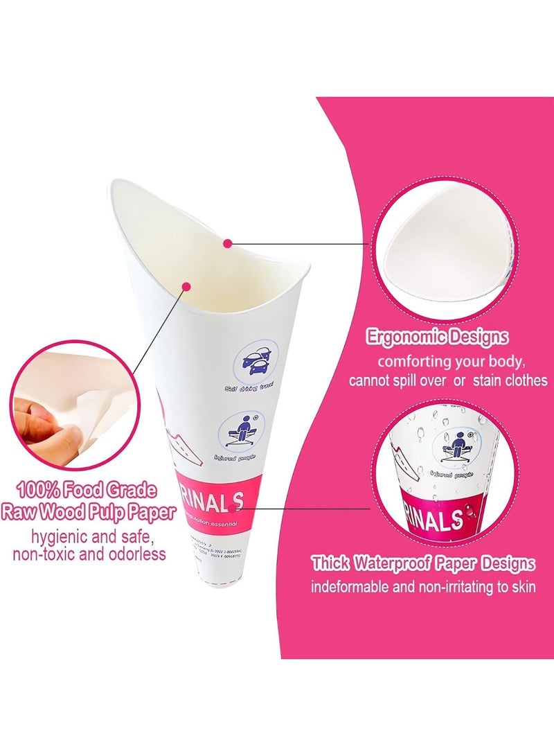 20Pcs Disposable Female Urination Device, Portable Lightweight Women Urinal Funnel Outside Standing Pee Cup Waterproof Paper Standing Urinary Funnel for Camping, Hiking, Pregnant - Image 2