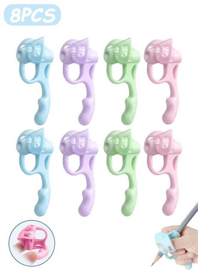 Quantum 8 PCS Pencils Grips, Comfortable Pencil Grips Writing Aid Correction Tool, Multi-Color Silicone Pencil Holder for Kids - Image 1