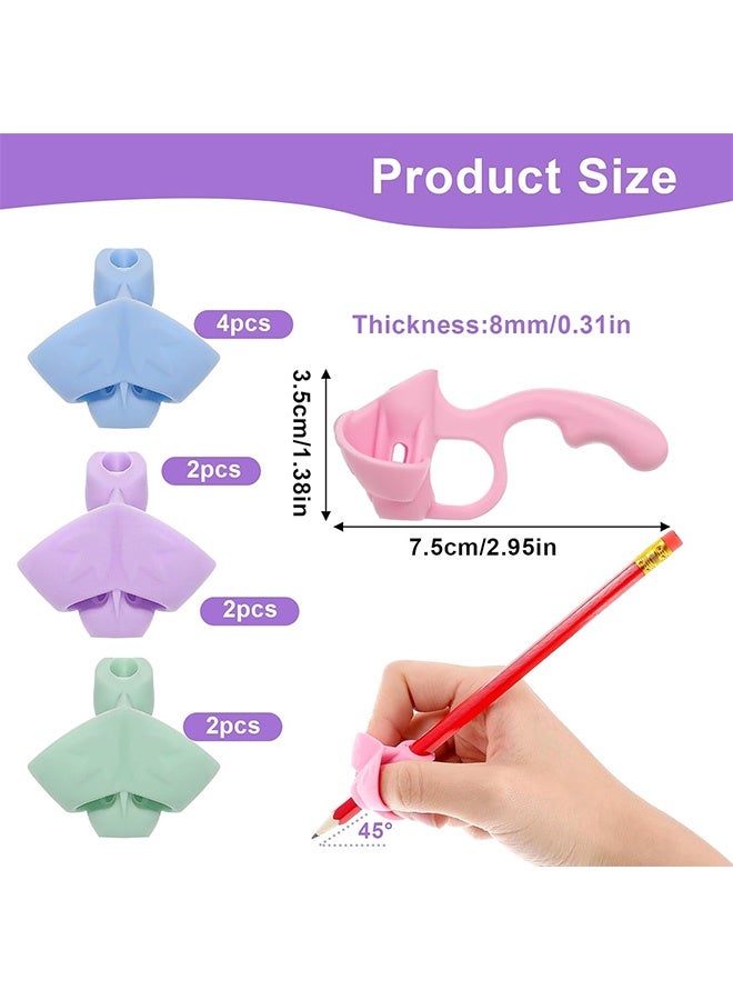 Quantum 8 PCS Pencils Grips, Comfortable Pencil Grips Writing Aid Correction Tool, Multi-Color Silicone Pencil Holder for Kids - Image 2