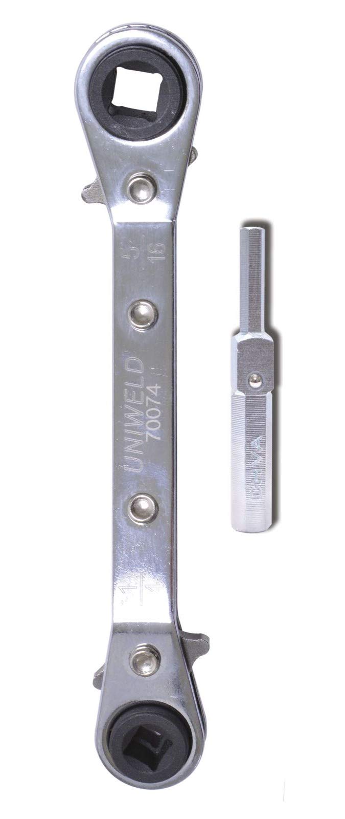 UNIWELD أداة ربط غير متساوية Uniweld 70074 (3/16، 1/4، 5/16، 3/8) مع محول مفتاح سداسي مزدوج DHVA - Image 2
