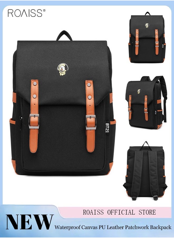 roaiss - Unisex Fashion Casual Backpack Fashion Casual Backpack Oxford Cloth Waterproof and Wear Resistant Schoolbag - Image 1