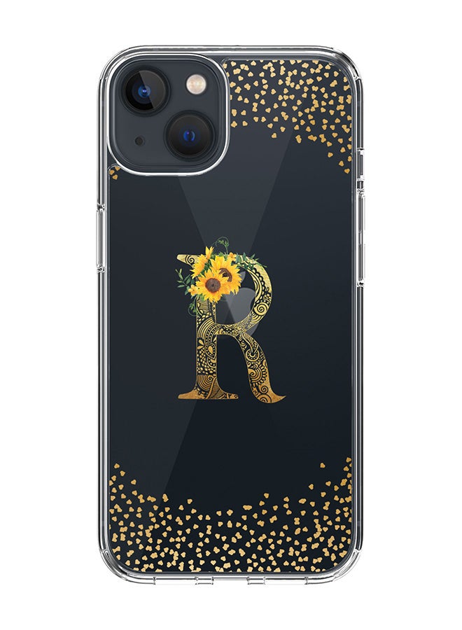 Stylizedd Classic Clear Case For iPhone 15 Plus, Hybrid Soft Case Cover- Custom Monogram Initial Letter Mandala Floral Pattern Alphabet - R(Transparent) - Image 1