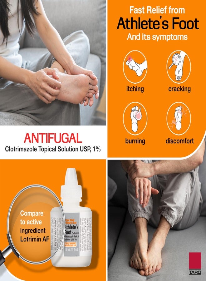 TARO Clotrimazole Athletes Foot Treatment Topical Solution 1%, 1/3 Fl Oz, Jock Itch and Ringworm Treatment, Helps Relieve Itching & Burning - Image 2