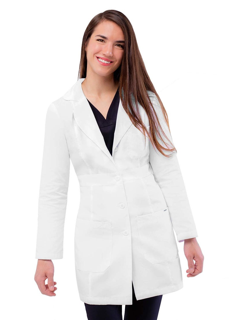 Adar Uniforms, Universal Lab Coats for Women - Belted 33" Lab Coat - 2817 - White - XS - Image 1