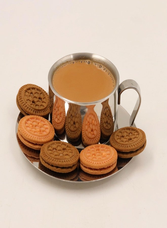 Spillbox طقم أكواب وصحون من الفولاذ المقاوم للصدأ من Spillbox | كوب قهوة مع طبق | كوب شاي مع طبق | جدار مزدوج | كوب بمقبض | أكواب غير قابلة للكسر | سطح مصقول لامع | خالٍ من مادة BPA | (عبوة من 6 قطع) - Image 2