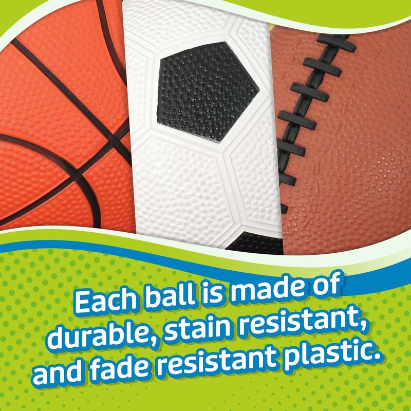 Toysmith Get Outside GO! Pro-Ball Set - Includes Soccer Ball, Football, and Basketball - Image 5