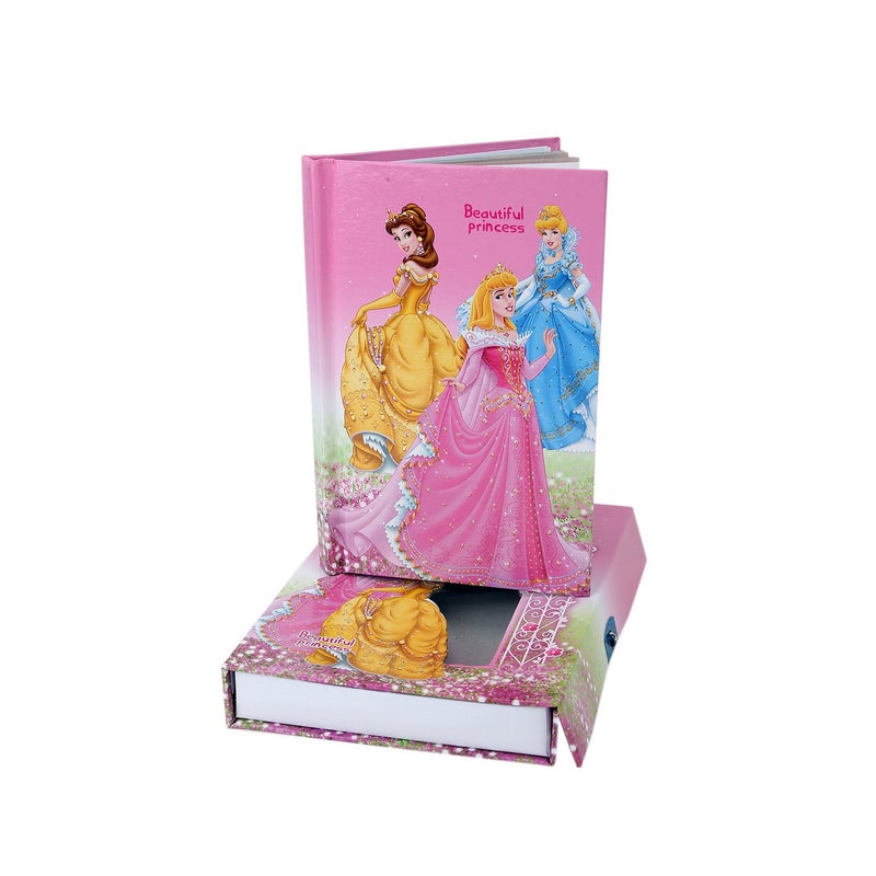 Asera Princess Cindrella Lock Diary For Girls Gifts Options (Small Size 16.5 * 13 * 3 Cm),40 Pages - Image 3