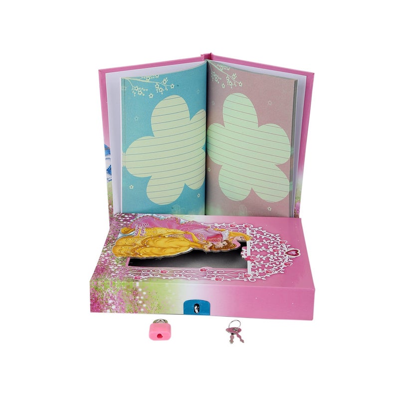 Asera Princess Cindrella Lock Diary For Girls Gifts Options (Small Size 16.5 * 13 * 3 Cm),40 Pages - Image 4