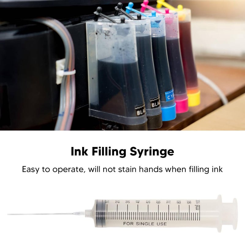 Ink Refill Syringe Set Large Capacity 100ml Ink Cartridge Filling Syringe with 10cm Stainless Steel Needle for Printer Ink Refilling - Image 4