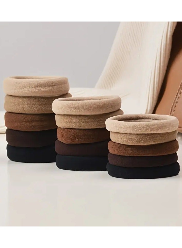 Ucanbe 50pcs Solid Color Elastic Hair Ring Anti-slip Ponytail Rope Fashion T-head Rope Women's Hair Accessories Suitable for Daily Use and Holiday Gifts - Image 3