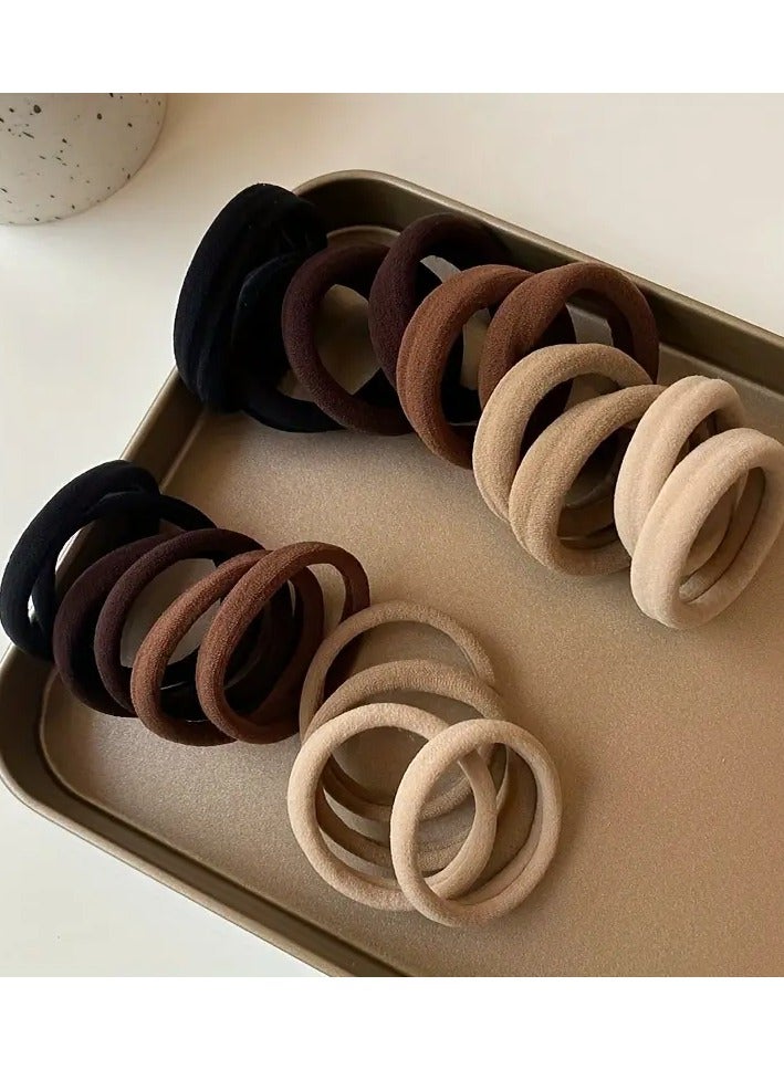 Ucanbe 50pcs Solid Color Elastic Hair Ring Anti-slip Ponytail Rope Fashion T-head Rope Women's Hair Accessories Suitable for Daily Use and Holiday Gifts - Image 4